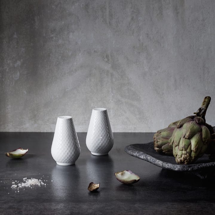 Rhombe salt & pepparset - 白色 - Lyngby Porcelæn