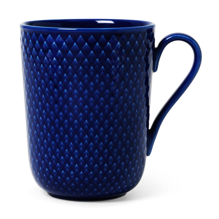 Rhombe 马克杯 with handle 33 cl - Dark 蓝色 - Lyngby Porcelæn