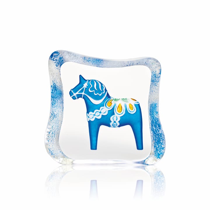 Dala horse glass 雕塑 blue - Small - Målerås Glasbruk