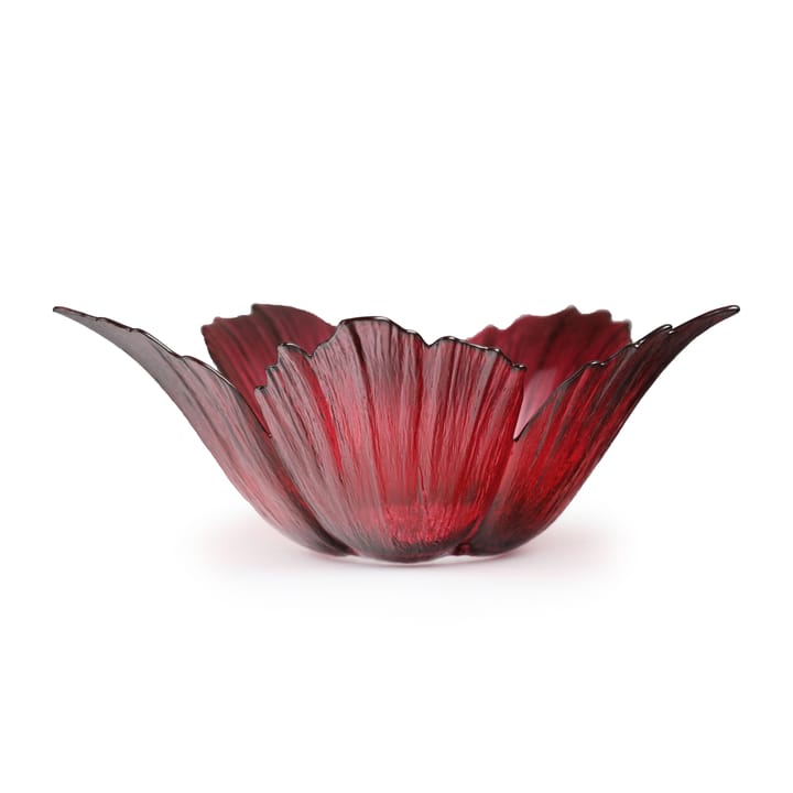 Fleur glass 碗  red pink - large Ø23 cm - Målerås Glasbruk