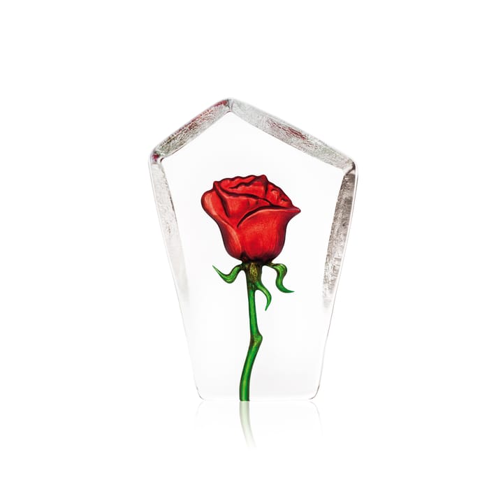 Floral Fantasy rose glass sculpture - 红色 - Målerås Glasbruk
