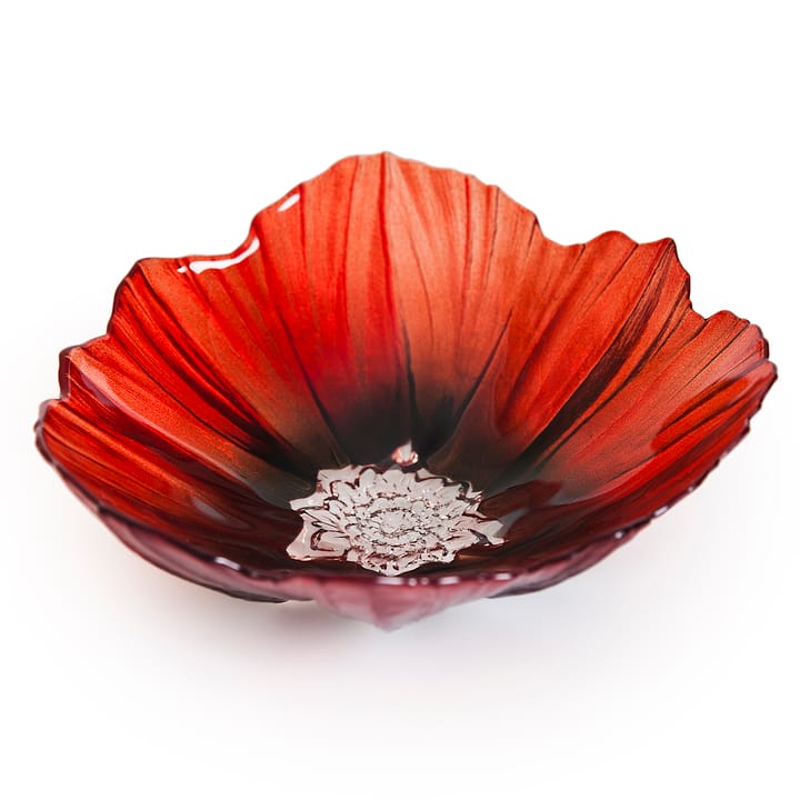 Poppy 碗  large - 红色-黑色 - Målerås Glasbruk