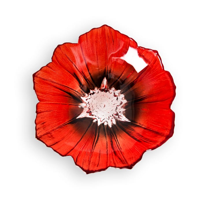 Poppy 碗  small, 红色-黑色 Målerås Glasbruk