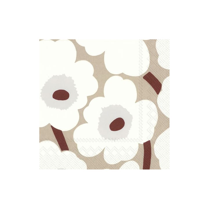 Unikko napkins 33x33cm 20件装 - 白色-亚麻色 - Marimekko