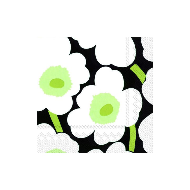 Unikko napkins 33x33cm 20件装 - 白色-黑色 - Marimekko