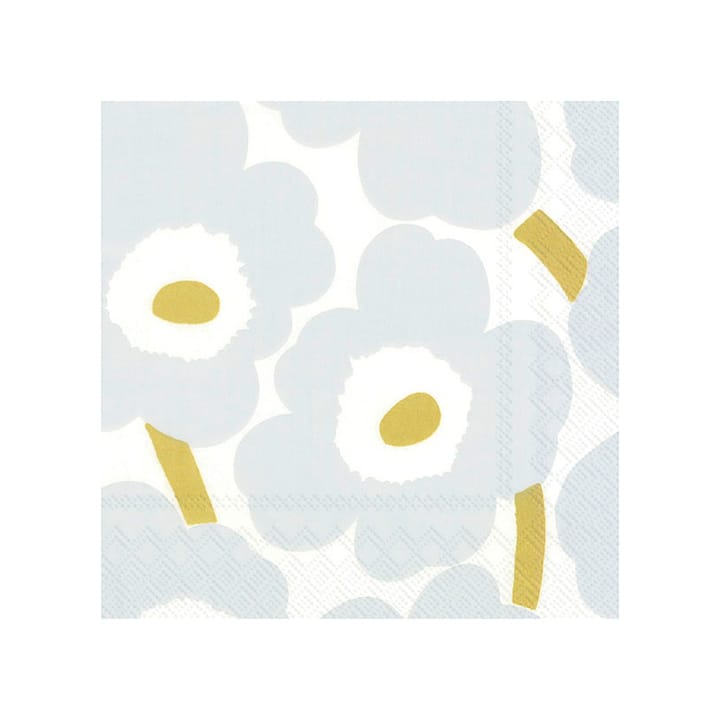 Unikko napkins 33x33cm 20件装 - 白色-银色 - Marimekko