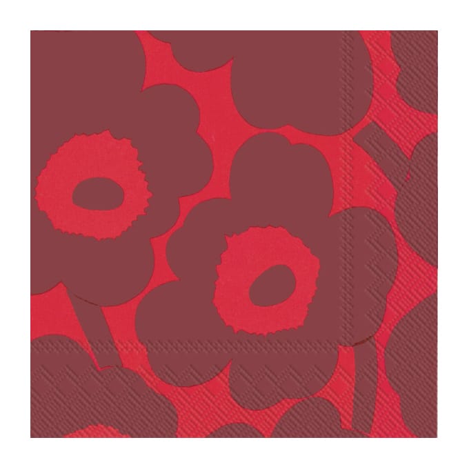 Unikko napkins 33x33cm 20件装 - 红色-红色 - Marimekko