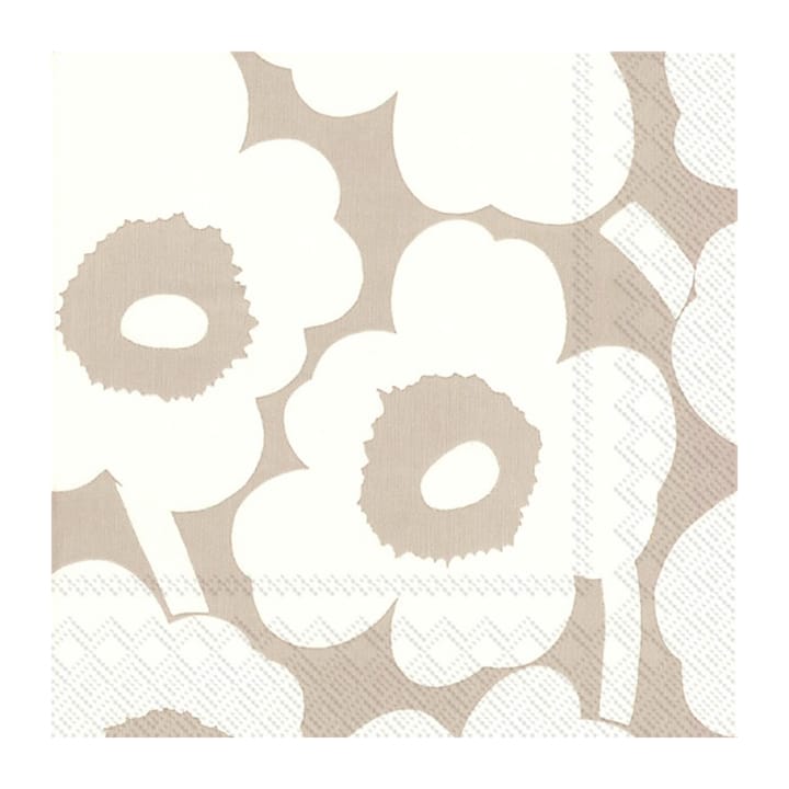 Unikko napkins 33x33cm 20件装 - 亚麻色-奶油色 - Marimekko