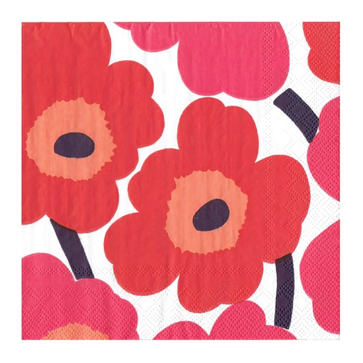 Unikko napkins 33x33cm 20件装 - 红色 - Marimekko