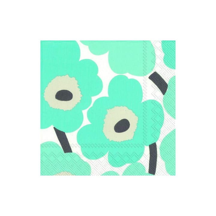 Unikko napkins 33x33cm 20件装 - 松石绿 - Marimekko