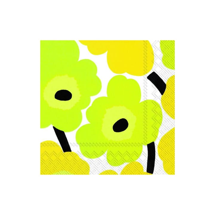 Unikko napkins 33x33cm 20件装 - 黄色 - Marimekko