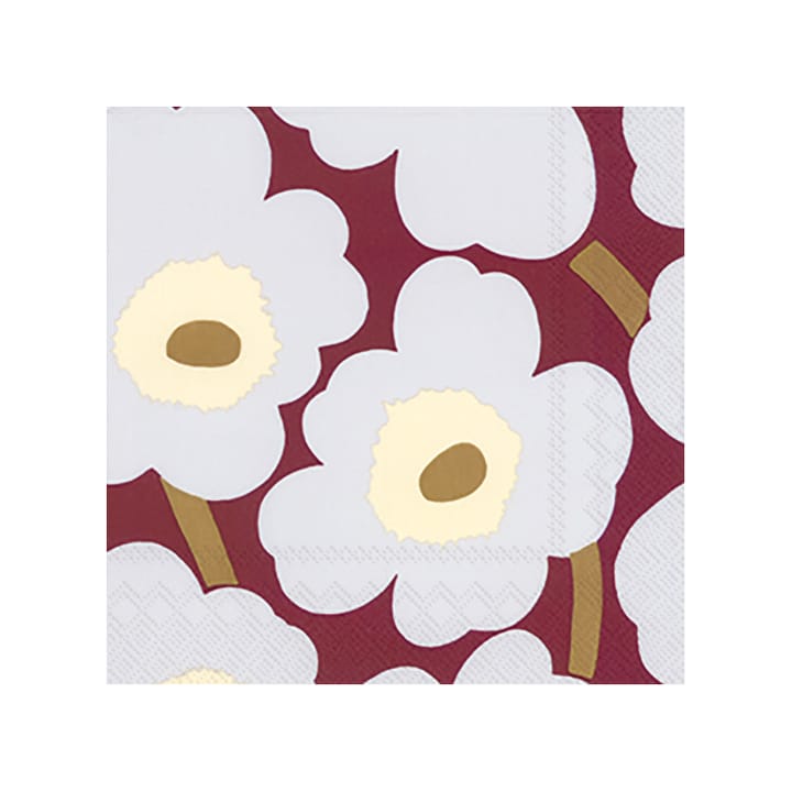 Unikko napkins 33x33cm 20件装 - 波尔多红 - Marimekko