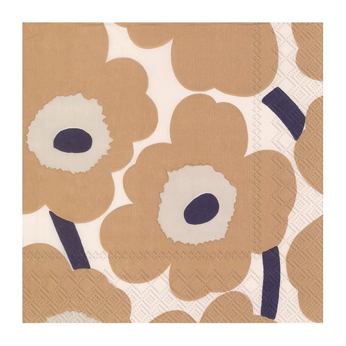 Unikko napkins 33x33cm 20件装 - 奶油色 亚麻色 - Marimekko