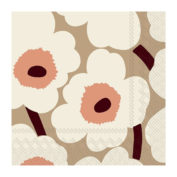 Unikko napkins 33x33cm 20件装 - 奶油色 - Marimekko