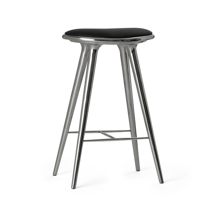 Mater high stool barstool high 74 cm 凳子 - leather 黑色, aluminium stand - Mater