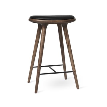 Mater high stool barstool high 74 cm 凳子 - leather 黑色, dark stained beech stand - Mater