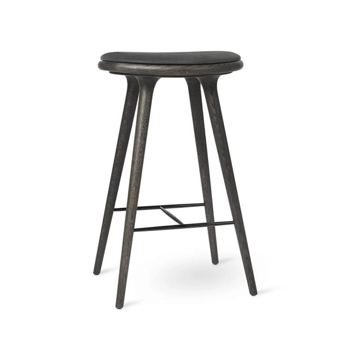 Mater high stool barstool high 74 cm 凳子 - leather 黑色, sirka 灰色 oak stand - Mater