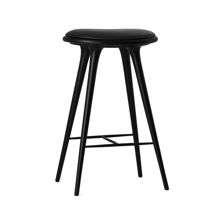 Mater high stool barstool high 74 cm 凳子 - leather 黑色, 黑色 stained beech stand - Mater