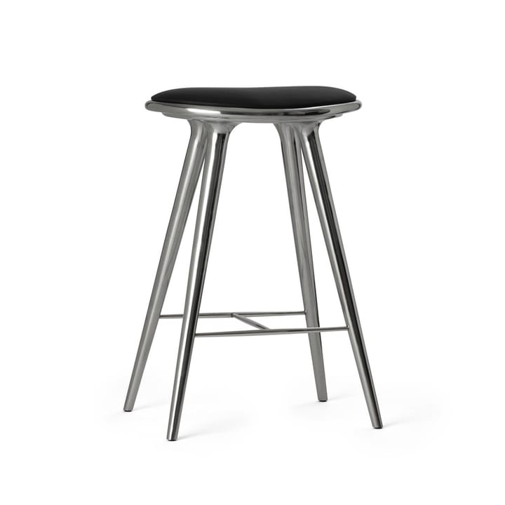 Mater high stool barstool low 69 cm 凳子 - leather 黑色, aluminium stand - Mater