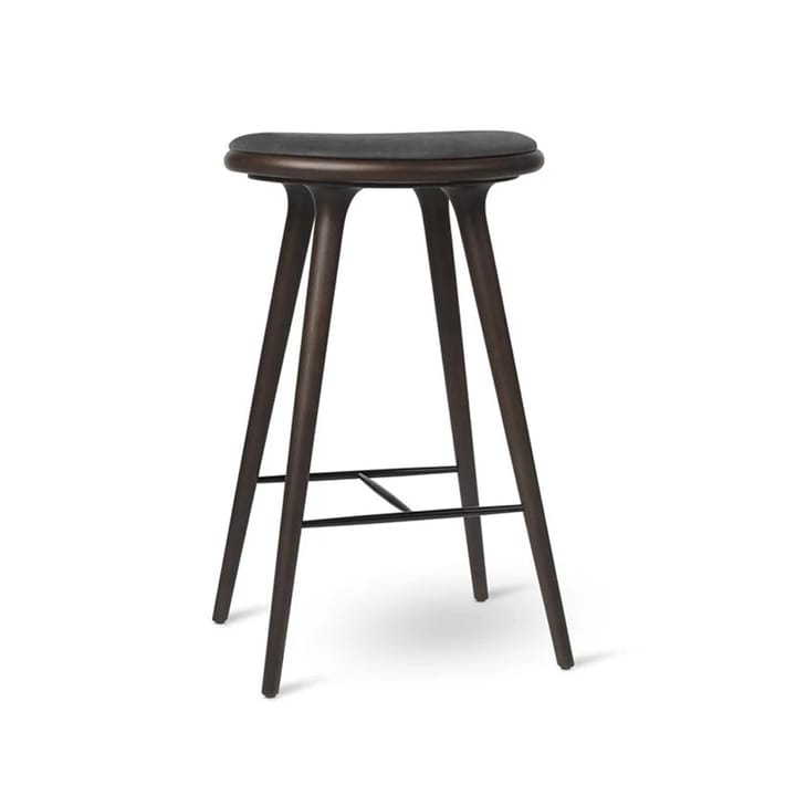 Mater high stool barstool low 69 cm 凳子 - leather 黑色, 棕色 stained beech stand - Mater