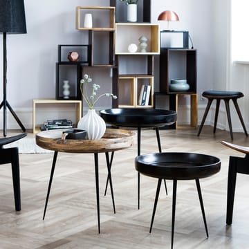 Mater 凳子 - Leather black. black stained beech stand - Mater