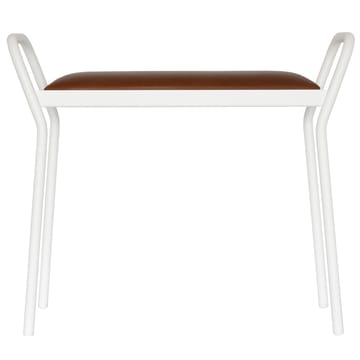 Around stool 凳子 - 白色 with vintage cognac leather - Maze