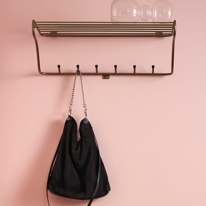 Hat rack shelf, brass Maze