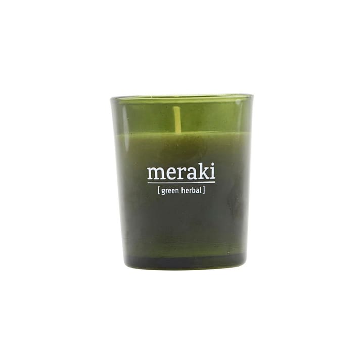 Meraki 香薰蜡烛 绿色玻璃 12 hours - green herbal - Meraki
