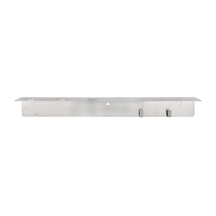 Meraki shelf with bottle hanger and hook - Brushed steel - Meraki