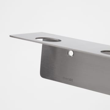 Meraki shelf with bottle hanger and hook - Brushed steel - Meraki