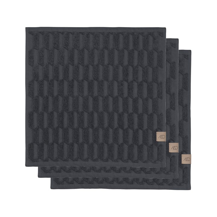 Geo towel 30x30 cm - Anthracite - Mette Ditmer