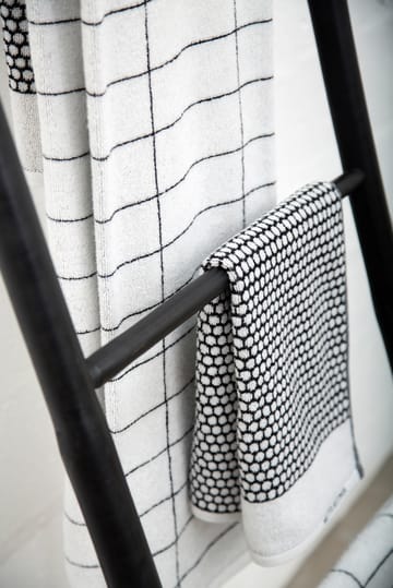 Grid guest towel 38x60 cm 2 pack - 黑色-off 白色 - Mette Ditmer