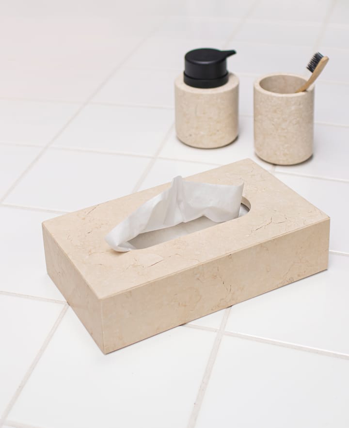 Marble 纸巾盒 14x25.5 cm - 沙色 - Mette Ditmer