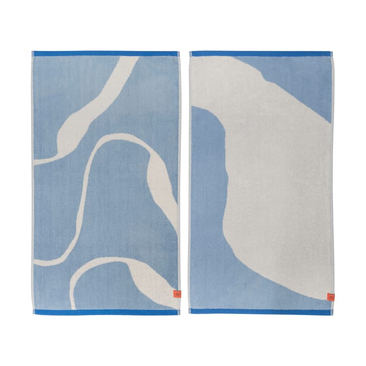Nova Arte 毛巾 50x90 cm 两件套装 - 浅蓝-米白色 - Mette Ditmer