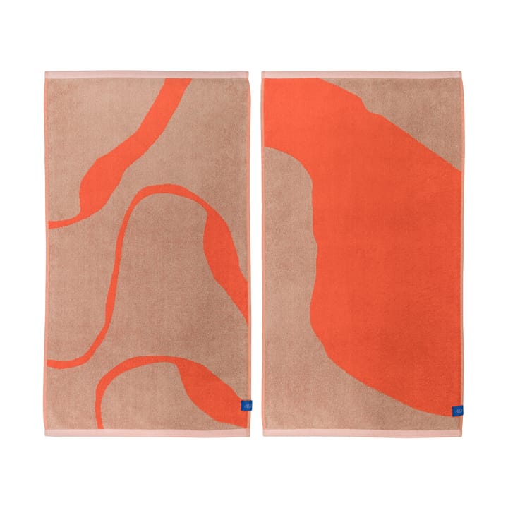 Nova Arte 毛巾 50x90 cm 两件套装 - 拿铁色-橙色 - Mette Ditmer