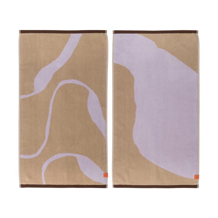 Nova Arte guest 毛巾 40x55 cm 两件套装 - 沙色-紫丁香 - Mette Ditmer