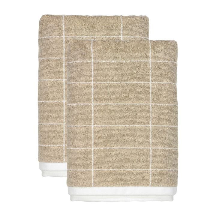 Tile Stone guest towel 38x60 cm 2 pack - 沙色-off 白色 - Mette Ditmer