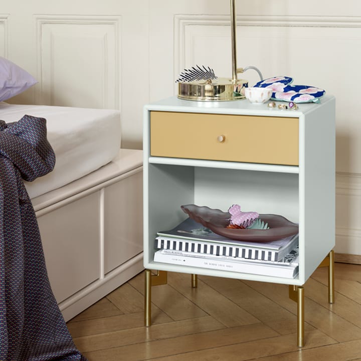 Dream bedside 桌子, Nordic 09 with drawer, white legs Montana