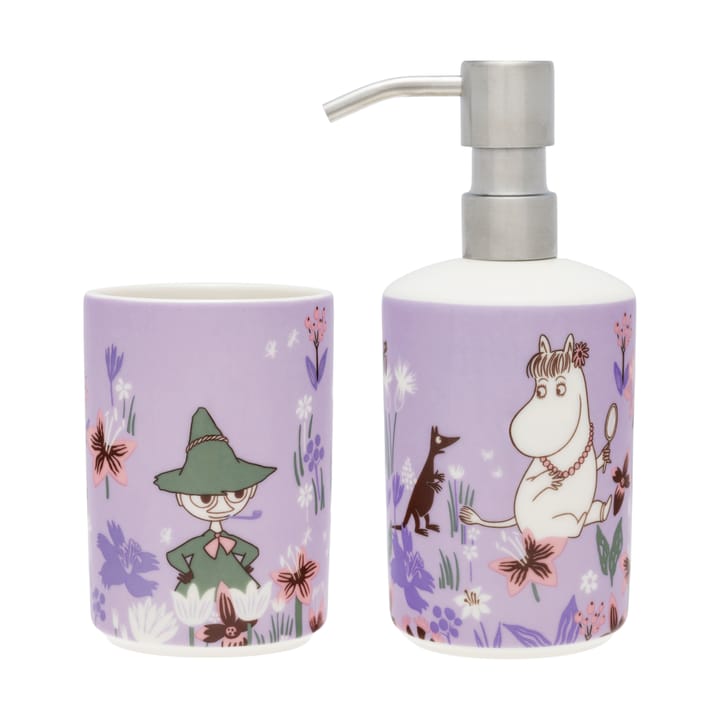 姆明 皂液器 和 牙刷 holder - Flower garden - Moomin Arabia