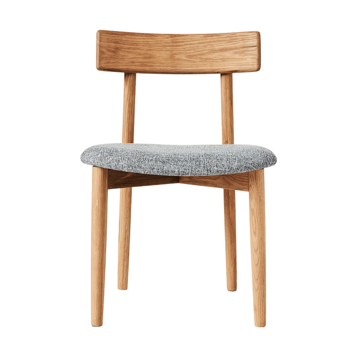 Tetra 椅子 with padded seat - Concrete coloured fabric-原色/自然色 oiled 自然木色 - MUUBS