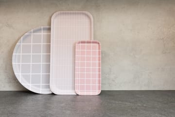 Checks & Stripes tray 13x27 cm - 粉色-白色 - Muurla