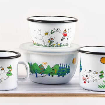 Moomin Colors enamel 碗  30 cl - Happy Family - Muurla