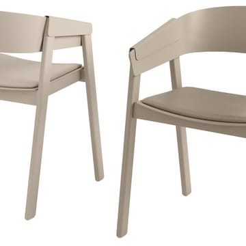 Cover 椅子 upholstered seat - Refine 皮革 黑色-黑色 - Muuto
