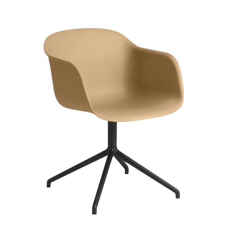 Fiber armchair swivel base 办公椅 - Ochre-黑色 (plastic) - Muuto