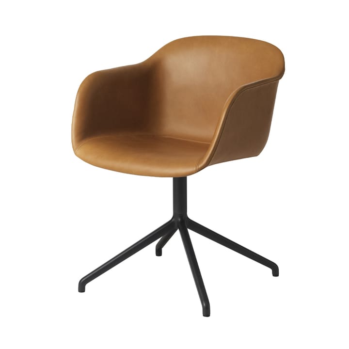 Fiber armchair swivel base 办公椅 - 琥珀棕色, 黑色 stand - Muuto