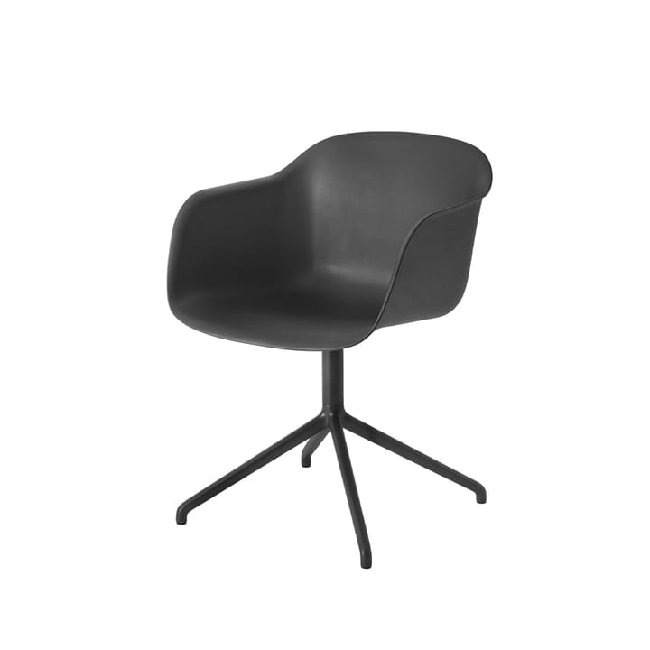 Fiber armchair 办公椅 swivel base with return - Black-anthracite black base - Muuto