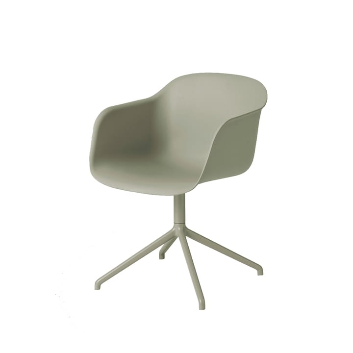 Fiber armchair 办公椅 swivel base with return - Dusty 绿色, 绿色 底座 - Muuto