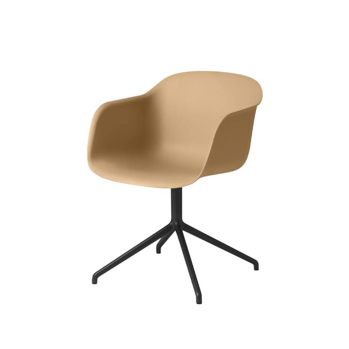 Fiber armchair 办公椅 swivel base with return - Ochre, 黑色 stand - Muuto