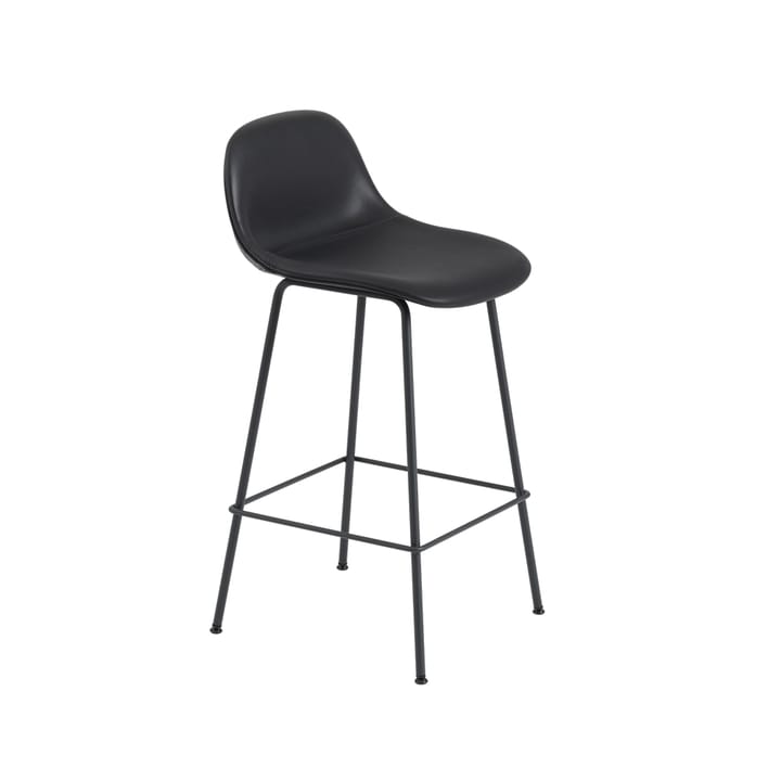 Fiber Barstool metal legs - Refine 皮革 黑色-黑色 - Muuto