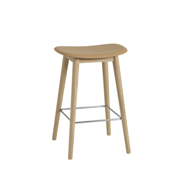 Fiber counter 凳子 65 cm - Ochre, 自然木��色 legs - Muuto